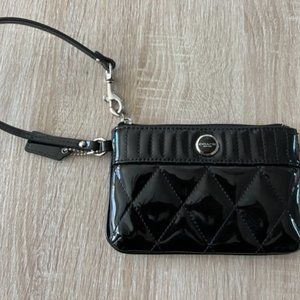 Coach Black Patent Clutch with Zipper